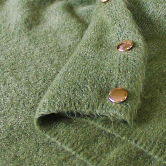 New Italy Cashmere Blend Side Button Poncho OS - Picture 6 of 8